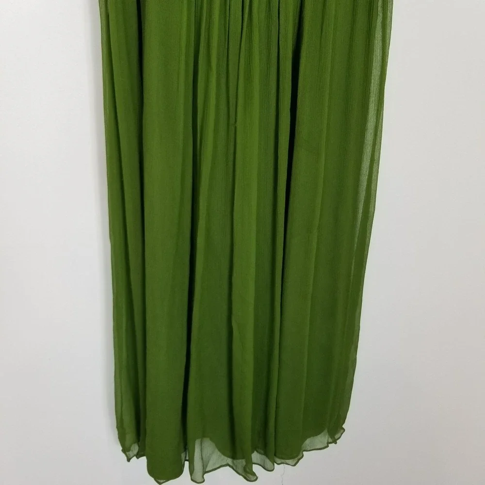 Jones New‎ York Silk Embellished Strap Dress Sz 10 Green Fairy Y2K Prom Midi - Picture 3 of 9